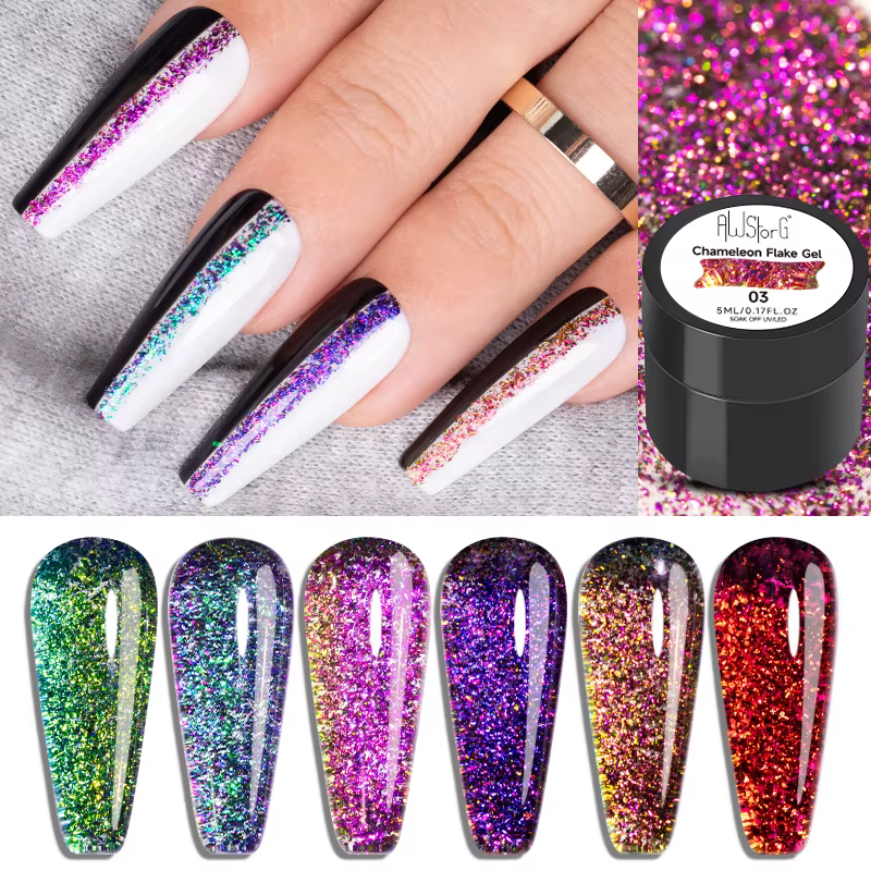 Vernis à ongles en gel AWStorG Chameleon Flake