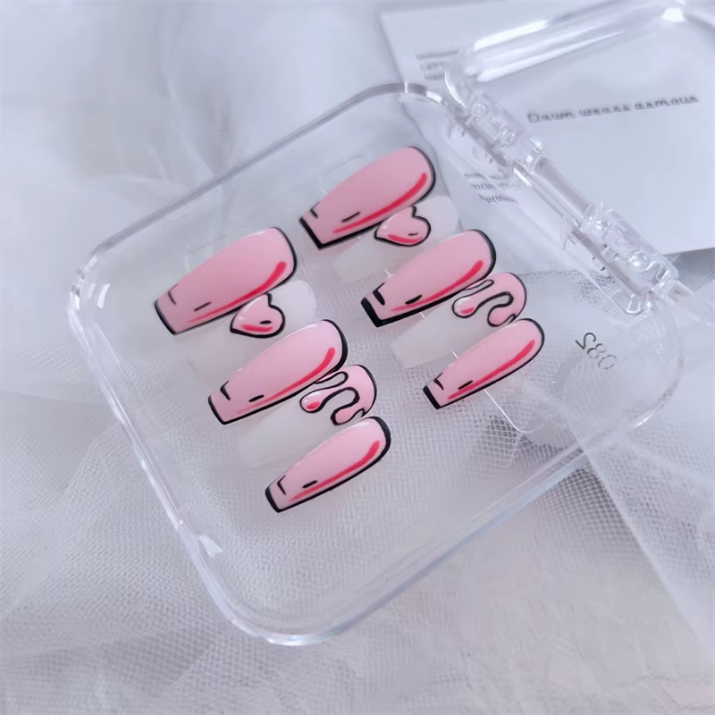 Fait à la main mignon presse sur ongles 3D bande dessinée faux