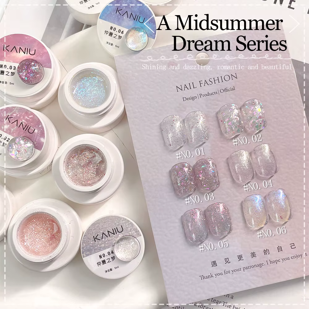 Kaniu paillettes vernis à ongles 5ml mousseux réfléchissant Gel