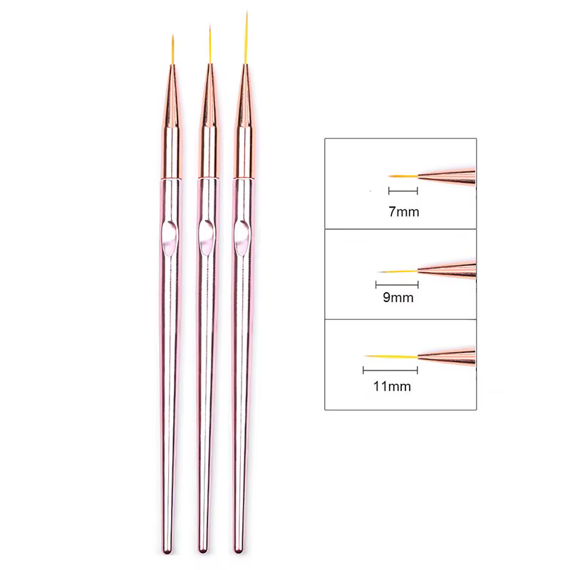 3 pièces/ensemble acrylique français rayure Nail Art ligne peinture stylo 3D conseils manucure mince