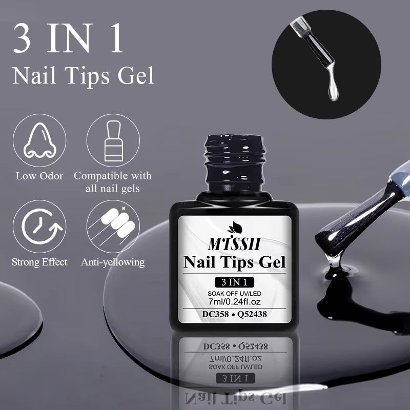 Gel de pointes d'ongles souples 3 en 1