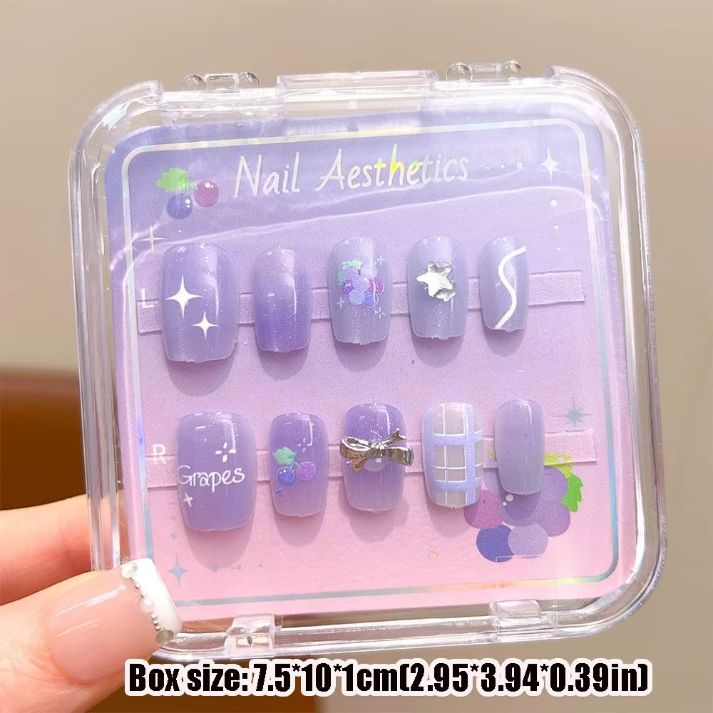 Nouvelles Faux Ongles Adhésifs Mignons pour Enfants