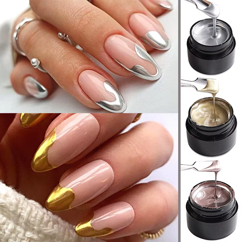 Gel de peinture métallique effet chrome or