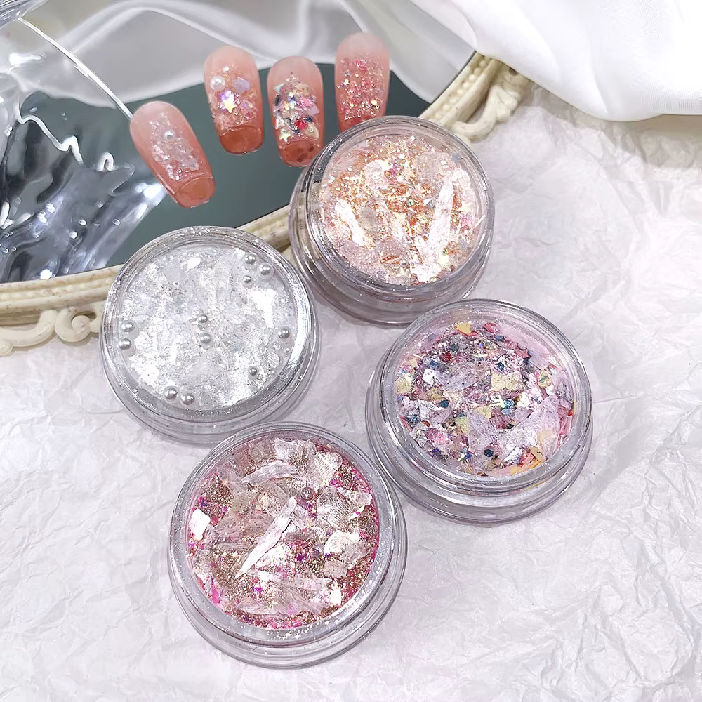 Poudre à paillettes pour ongles galaxie