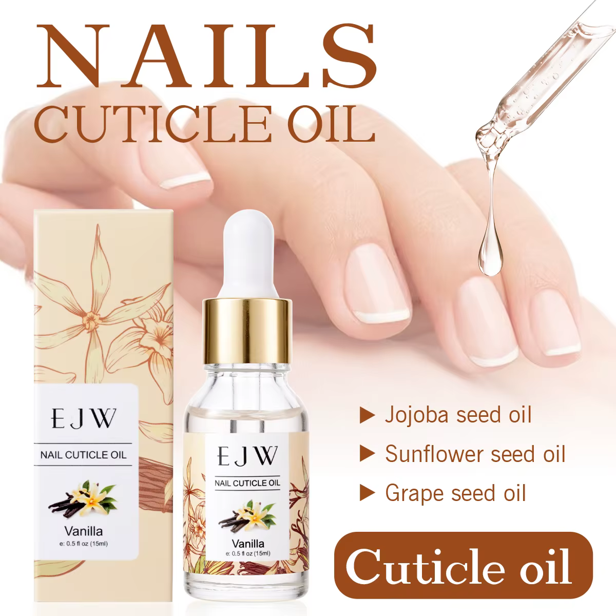 Huile de jojoba pour cuticules – Séchage rapide