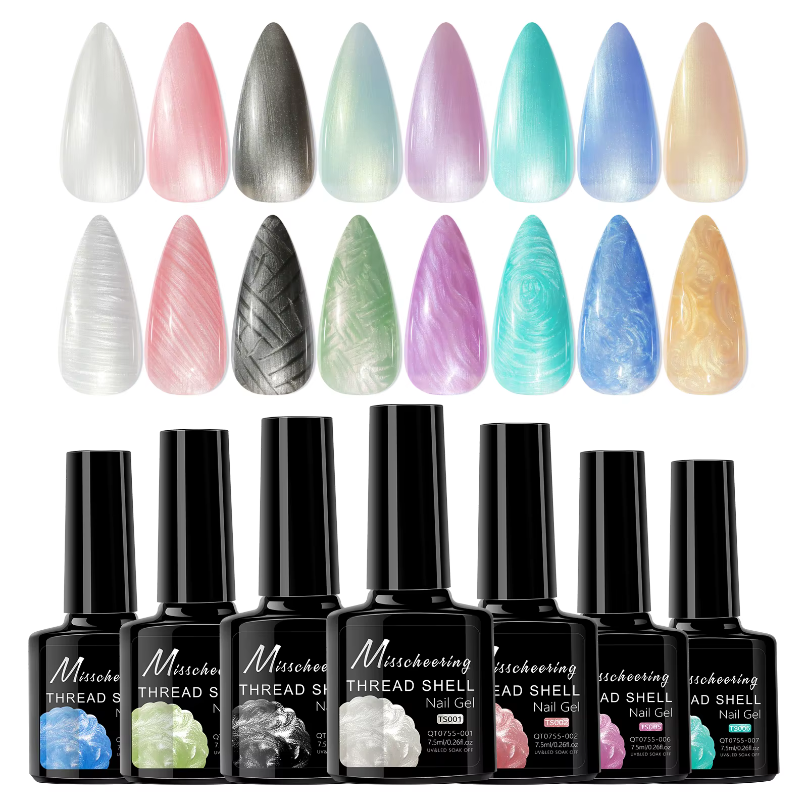 8 couleurs perle coquille fil vernis à ongles Gel UV LED tremper Gel
