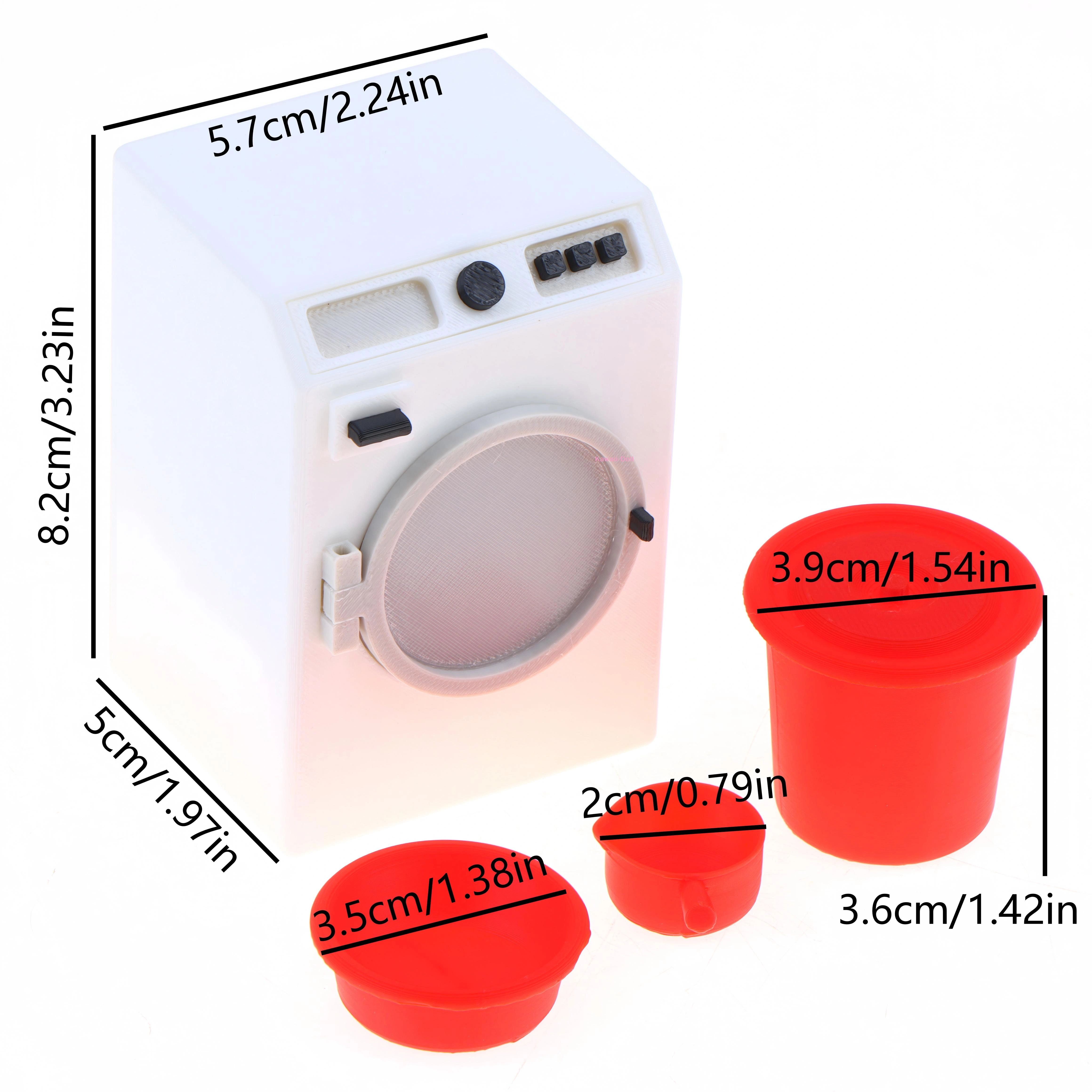 Meubles de buanderie pour maison de poupée 1/12, décor miniature, machine à laver, seau, lavabo, ornement, accessoires pour micro-scène de maison de poupée