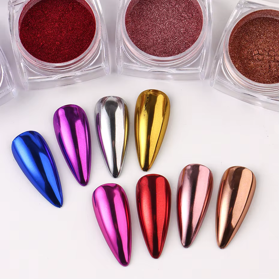 Poudre à ongles miroir chromé