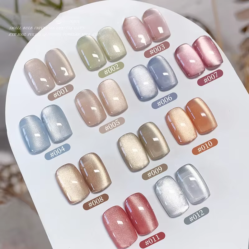 Porcelaine blanc magnétique oeil de chat Gel couleur nue scintillant paillettes Semi Permanent Nail Art tremper LED UV Gel vernis à ongles