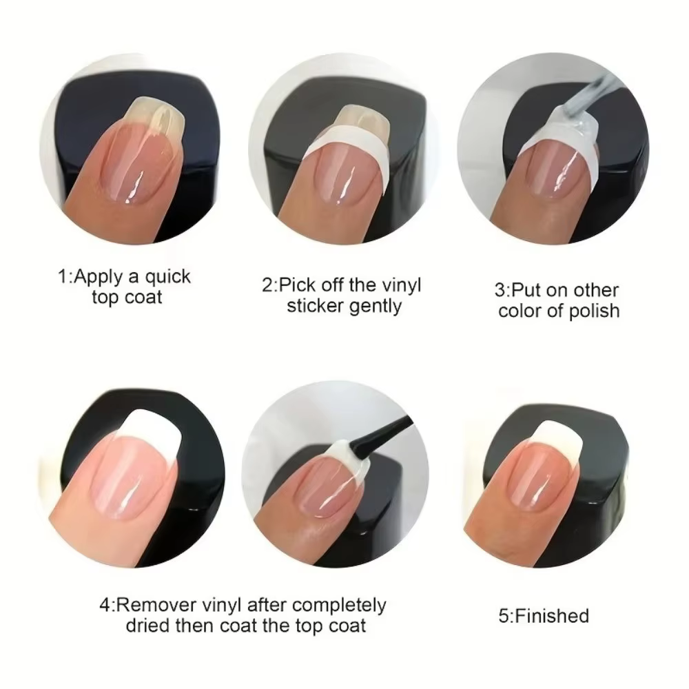 Autocollants blancs pour nail art français