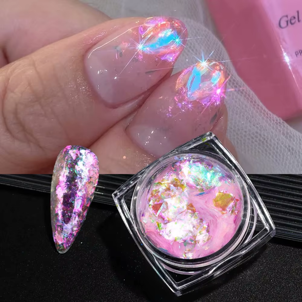 Paillettes pour ongles Aurora Opal