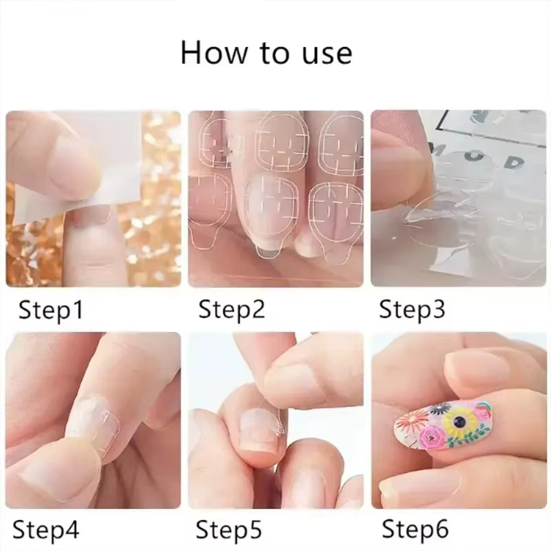 Autocollants adhésifs Double face pour faux ongles