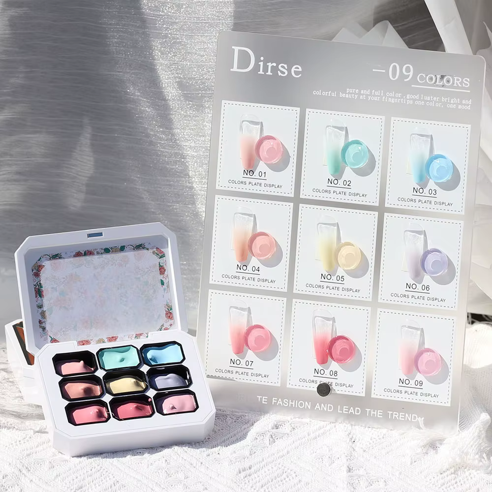 Gel UV semi-permanent 4-en-1 haute saturation 9 couleurs fluorescentes pour nail art