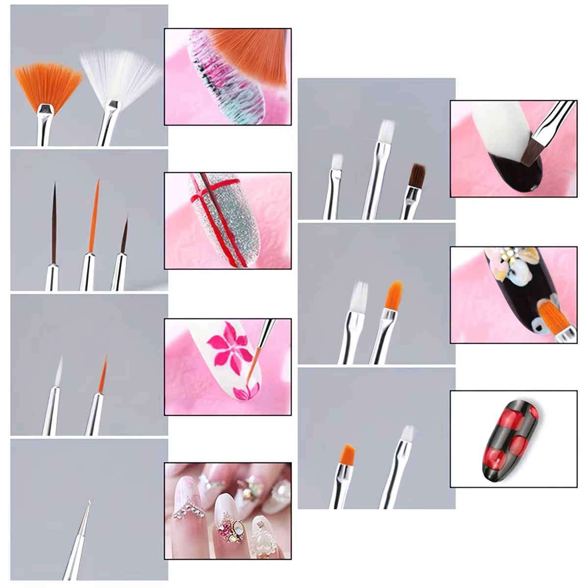 Brosse pour Nail Art, pointe de conception