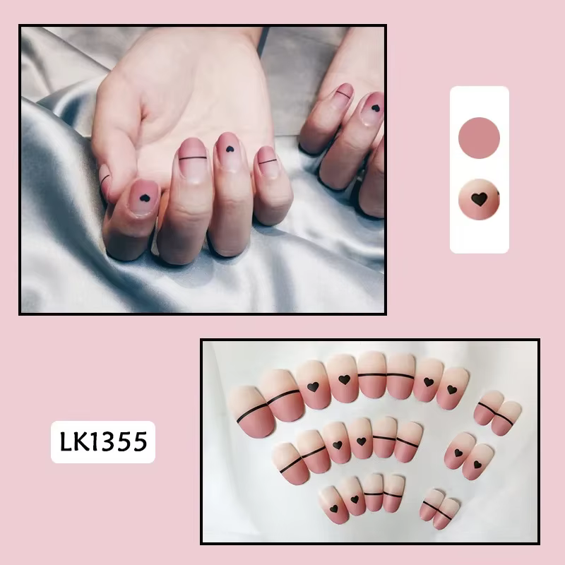 Faux ongles adhésifs français faits à la main pour fille aux épices