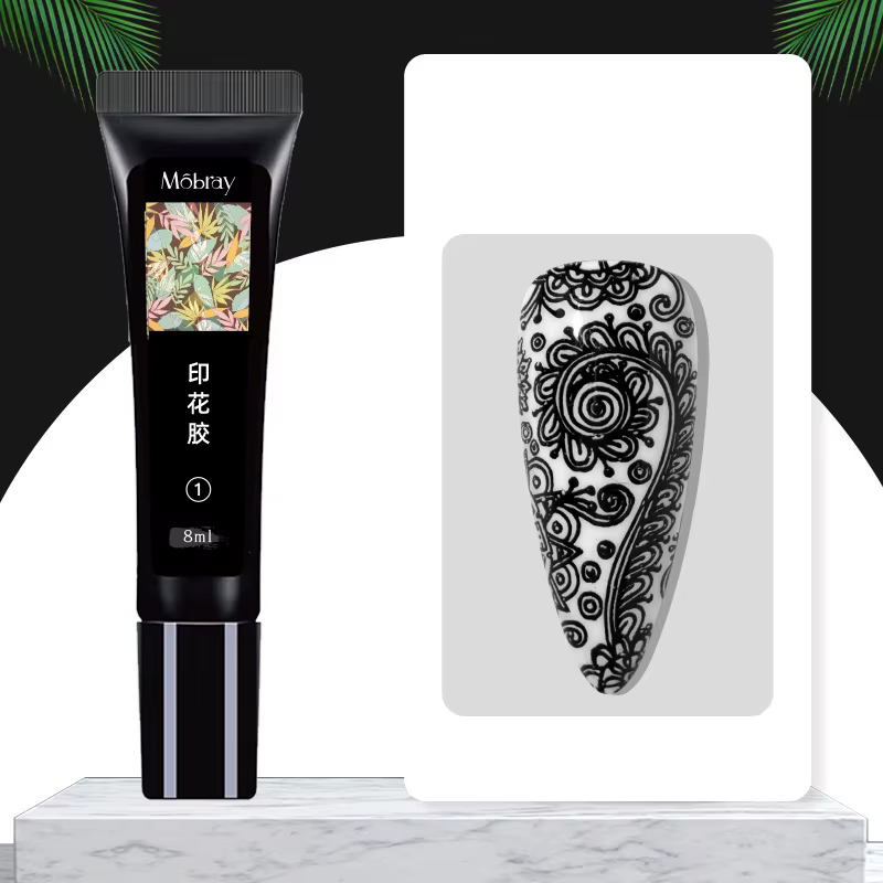 Gel de vernis à ongles coloré pour l'estampage