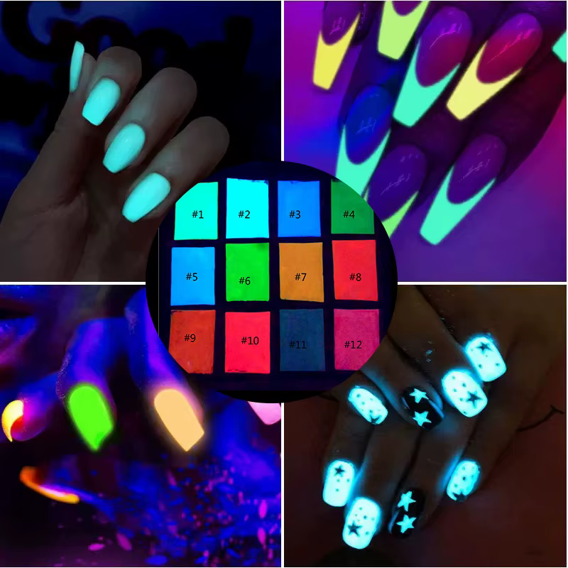 Poudre à ongles au phosphore lumineux