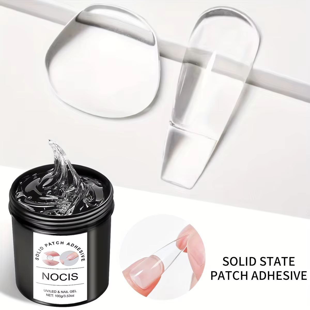 Gel adhésif solide pour ongles
