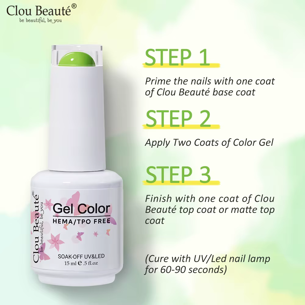 Clou Beaute série bleue vernis à ongles gris vert chanceux