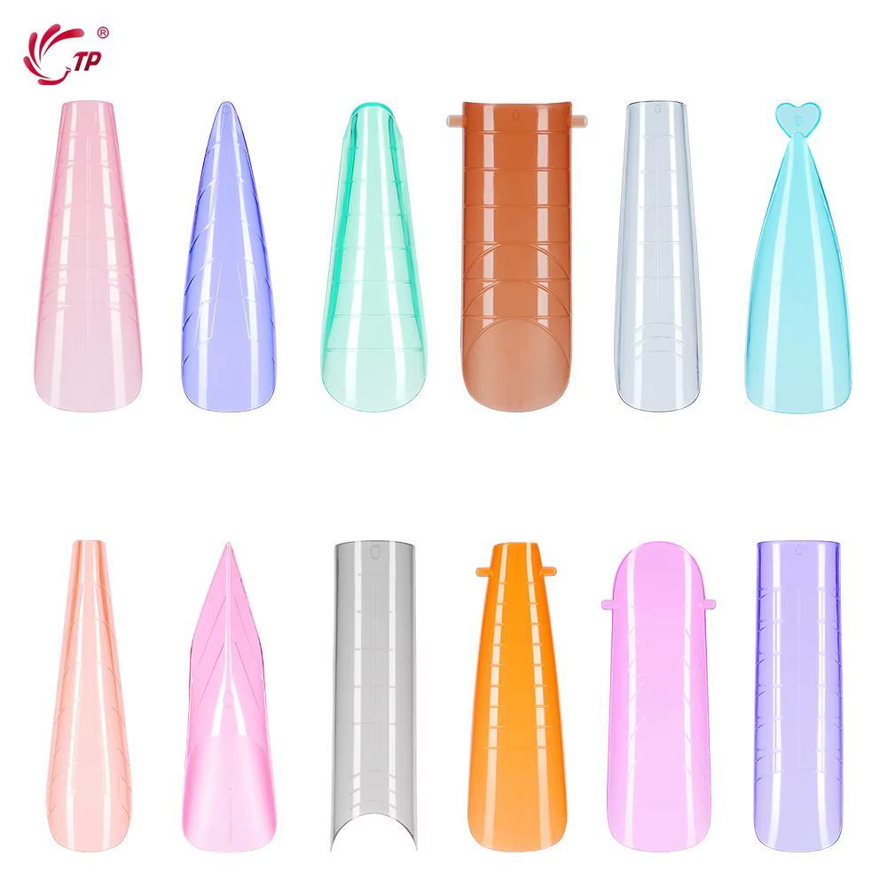 TP 292 pièces/boîte ongles double forme ensemble coloré acrylique Extension