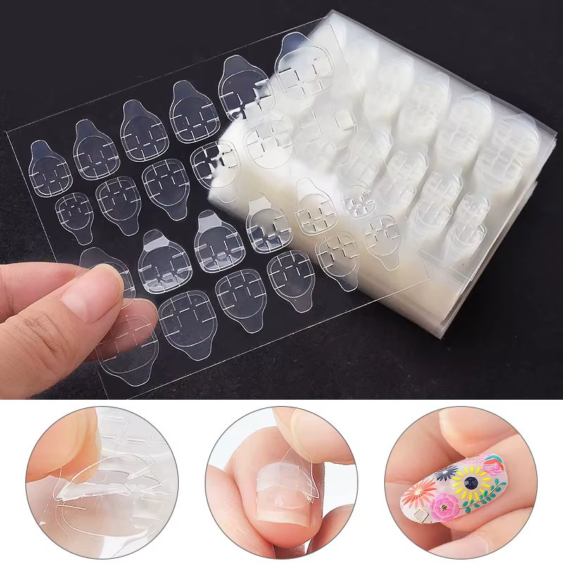 240 pièces Double face ruban adhésif colle autocollant faux ongles