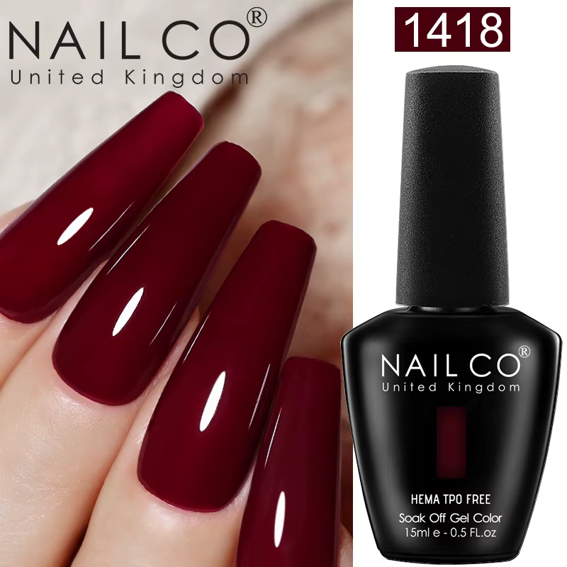 NAILCO Vernis à Ongles 119 Couleurs Gel UV Permanent 15ml