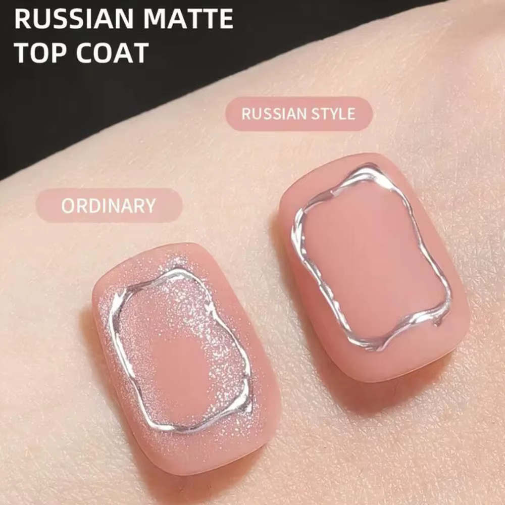 15ml russe mat couche de finition Gel à ongles poudre antiadhésive Semi-permanent mat haut vernis