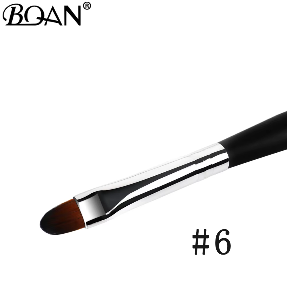 BQAN # 4 # 6 # 8 # 10 Pinceaux à ongles noirs pour gel UV