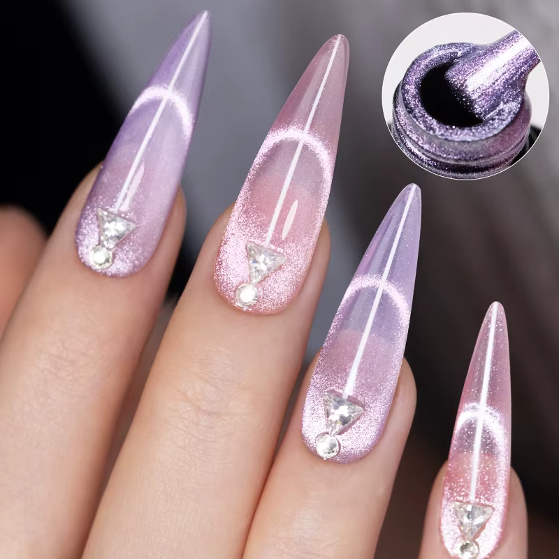 7.5ml cristal blanc oeil de chat Gel vernis à ongles holographique UV tremper Gel laque magnétique hybride Gel