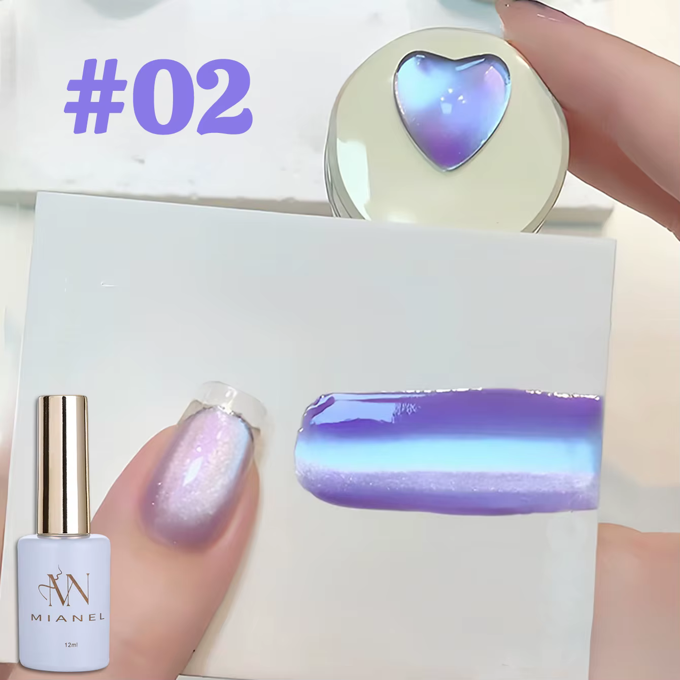 MIANEL 1-3PCS Vernis à ongles gel effet œil de chat série étoile violette pour l'automne et les soirées