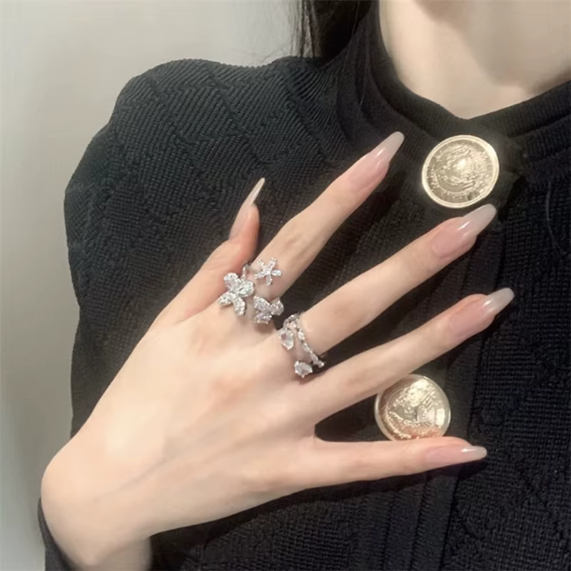 24 pièces/boîte 2022 nouveaux ongles artificiels avec colle blanc laiteux rose dégradés longue Ballet couverture