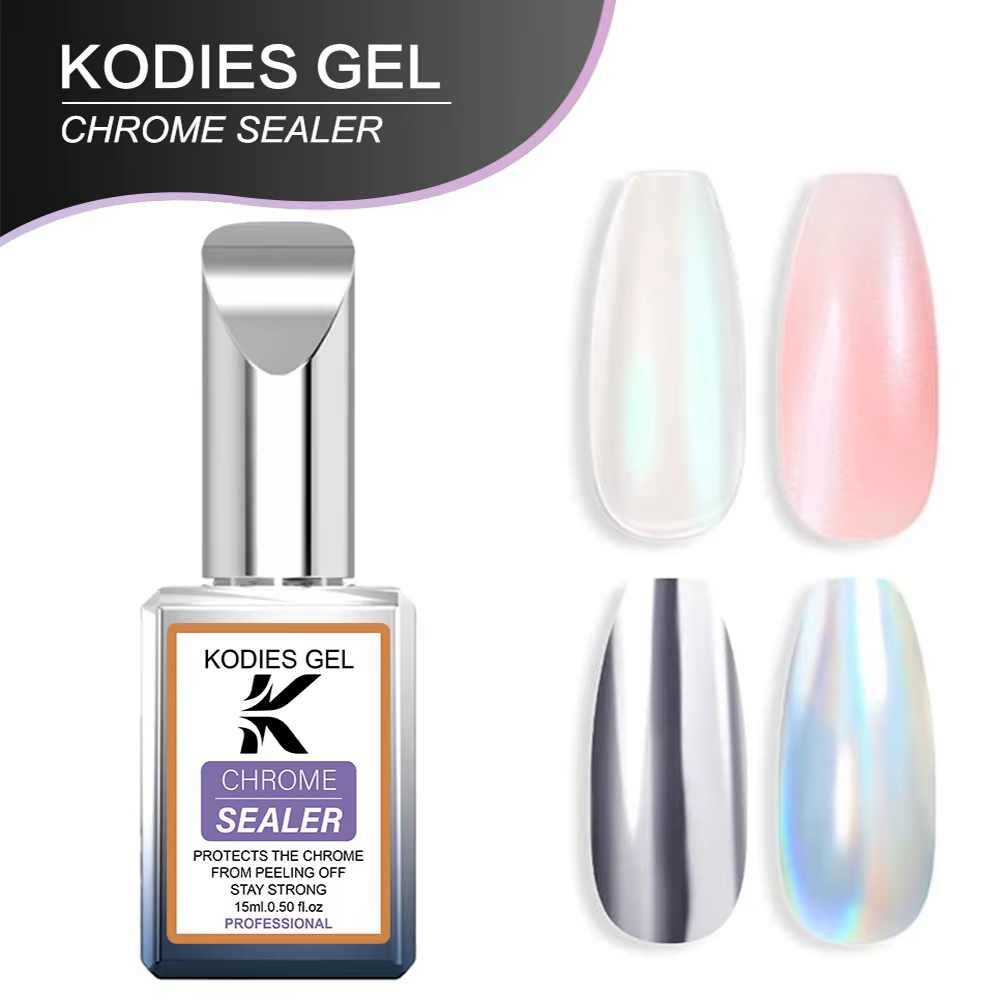 1 pièces clair ongles Chrome couche de finition Gel Vernis