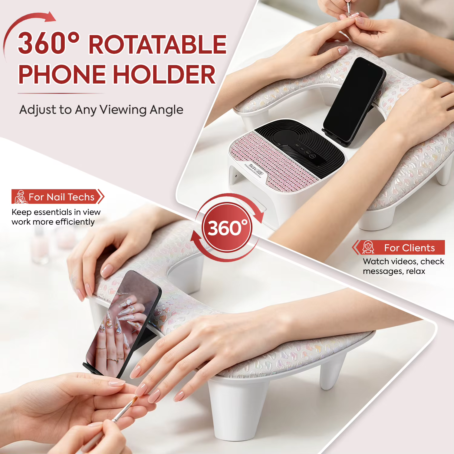 Repose-main confortable en forme de U pour manucure