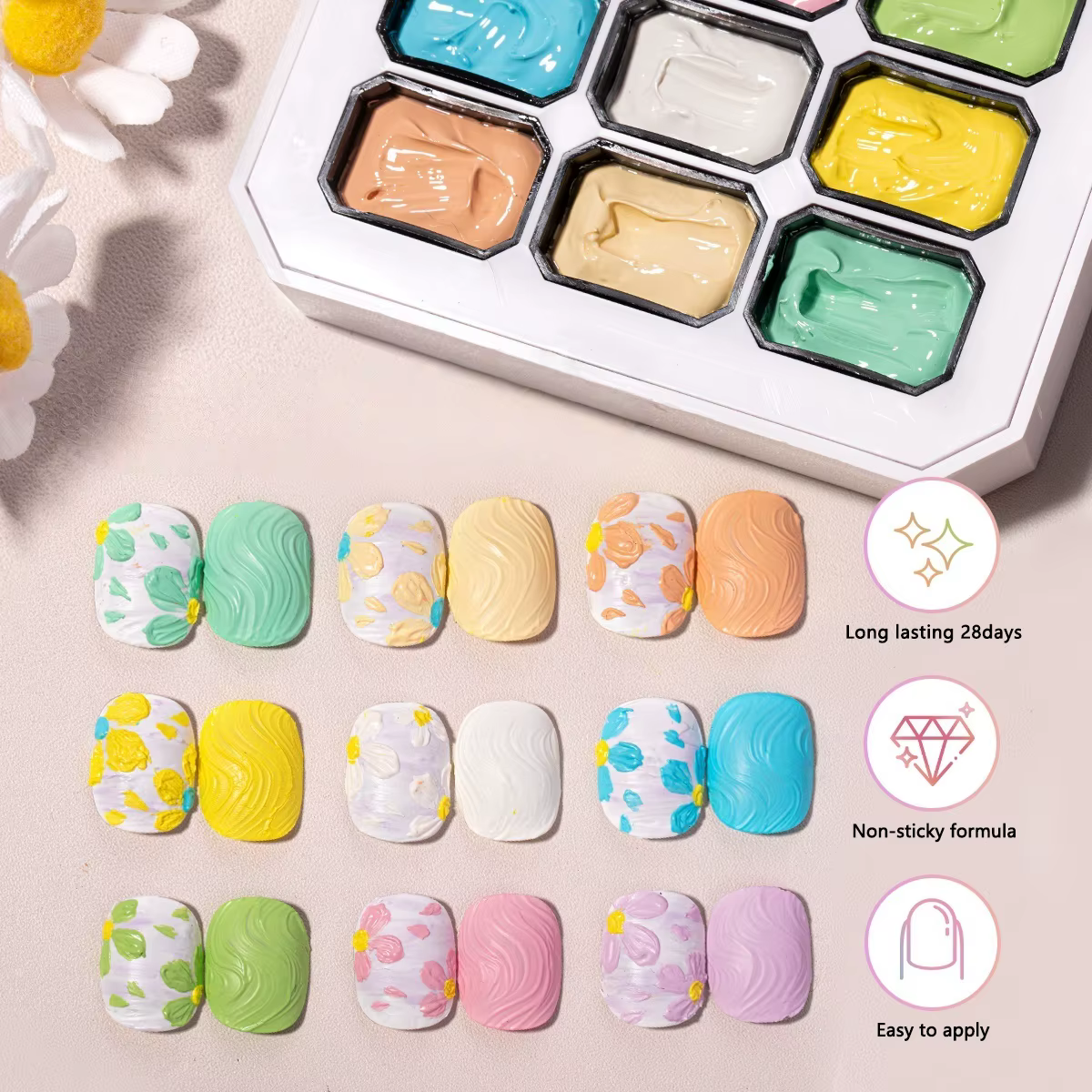 Vernis à ongles solide de la série Macaron 9 couleurs