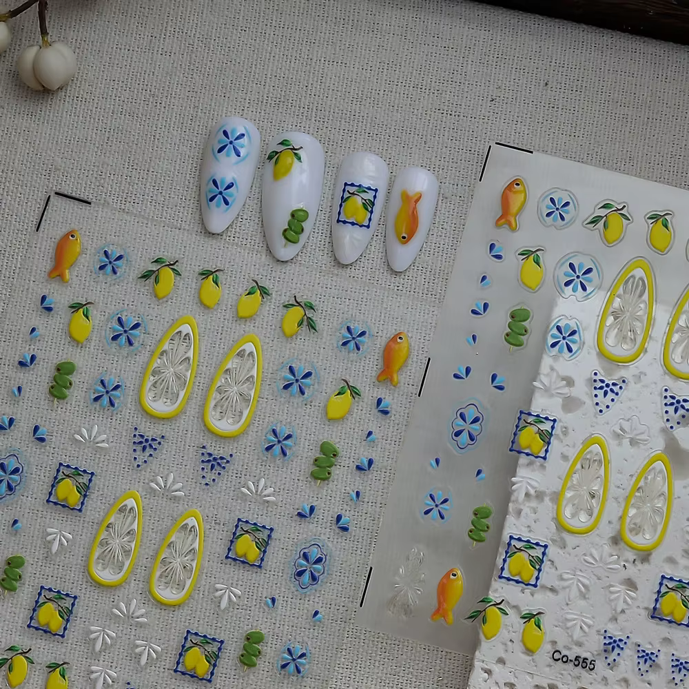 Autocollants pour ongles motif citron