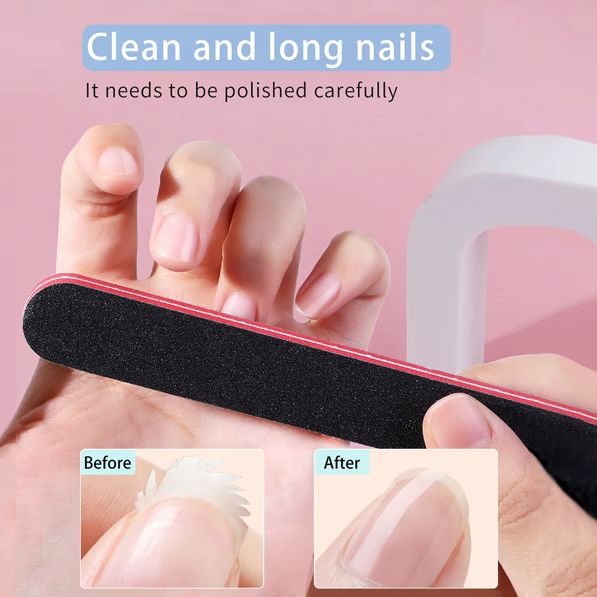 2/4/6 pièces bande de frottement pour nail art double face polissage durable