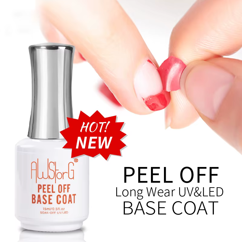 AWStorG 15ML Peel Off Base Coat Gel UV vernis à ongles apprêt clair Semi Permanent UV doux pratique Gel pour protéger