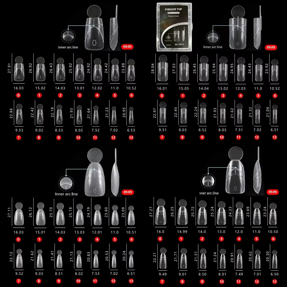 140 pièces de formes à ongles françaises à surface mate