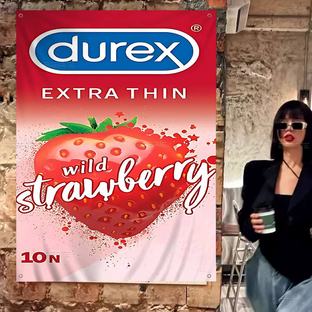 Préservatif Sexy de marque D-Durexes, grand drapeau imprimé, Art, salle de Science-Fiction, décoration de maison, bannière