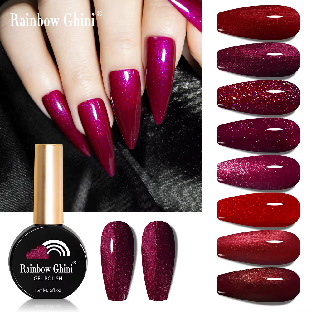 2023 Ghini – vernis à ongles en Gel rouge arc-en-ciel