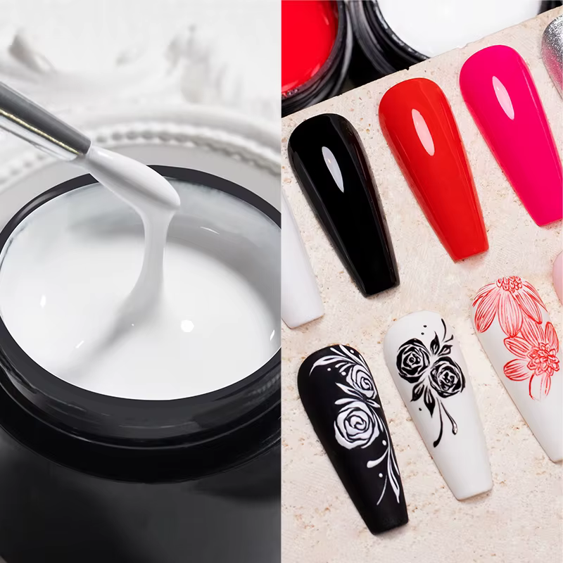 AWStorG 5g 4 en 1 sans lingette peinture Gel vernis pas fluide noir blanc couleur