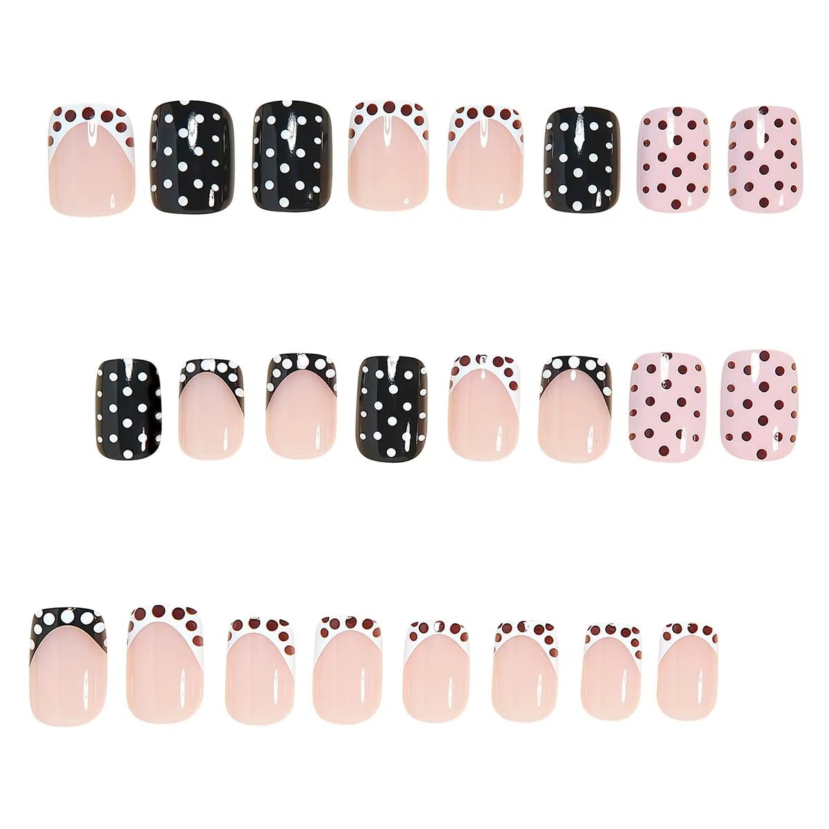 Faux ongles carrés courts à presser