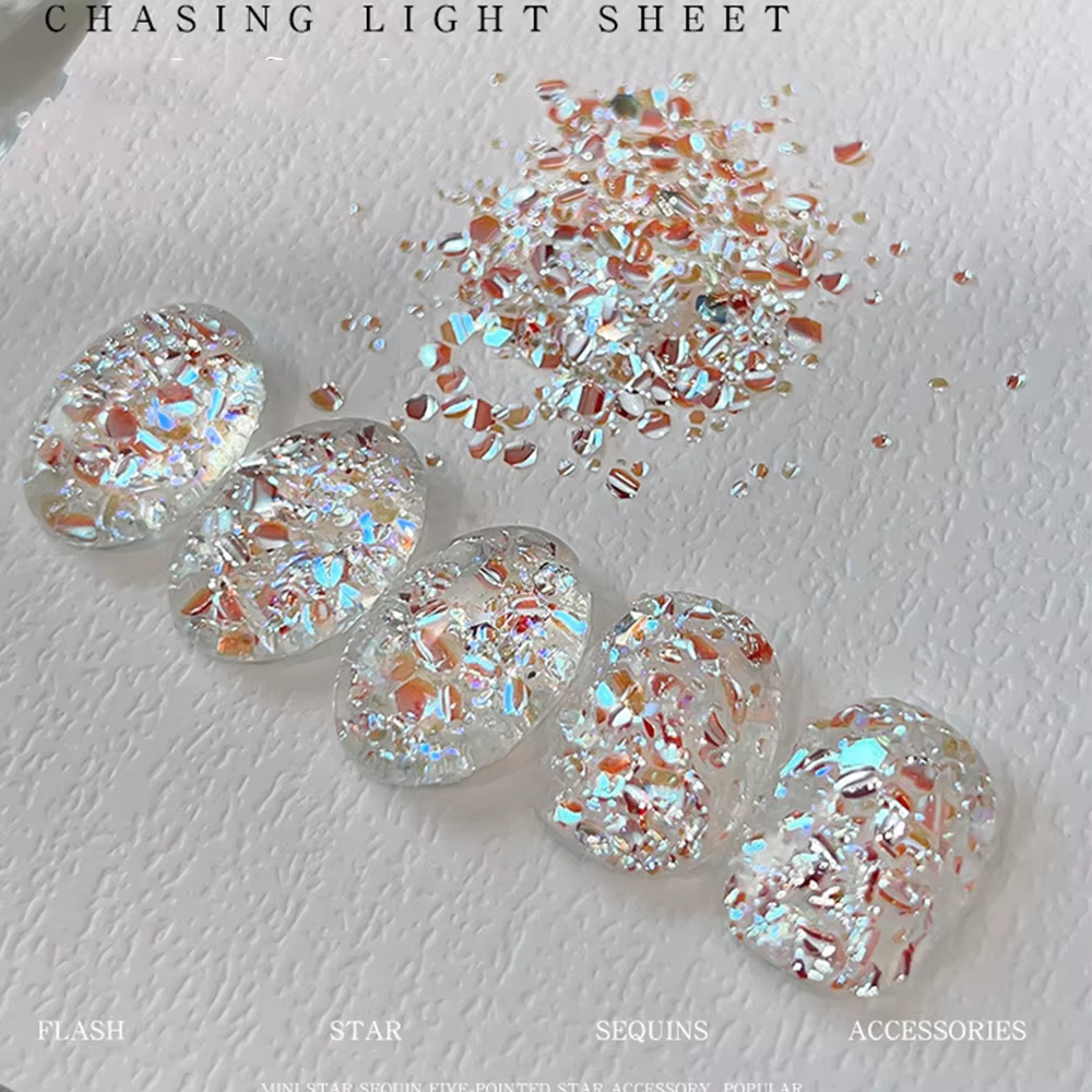 1/2 boîtes 3D argent scintillant Nail Art fée flocons Laser irisé Ultra-mince éblouissant ongles paillettes manucure Decoratio