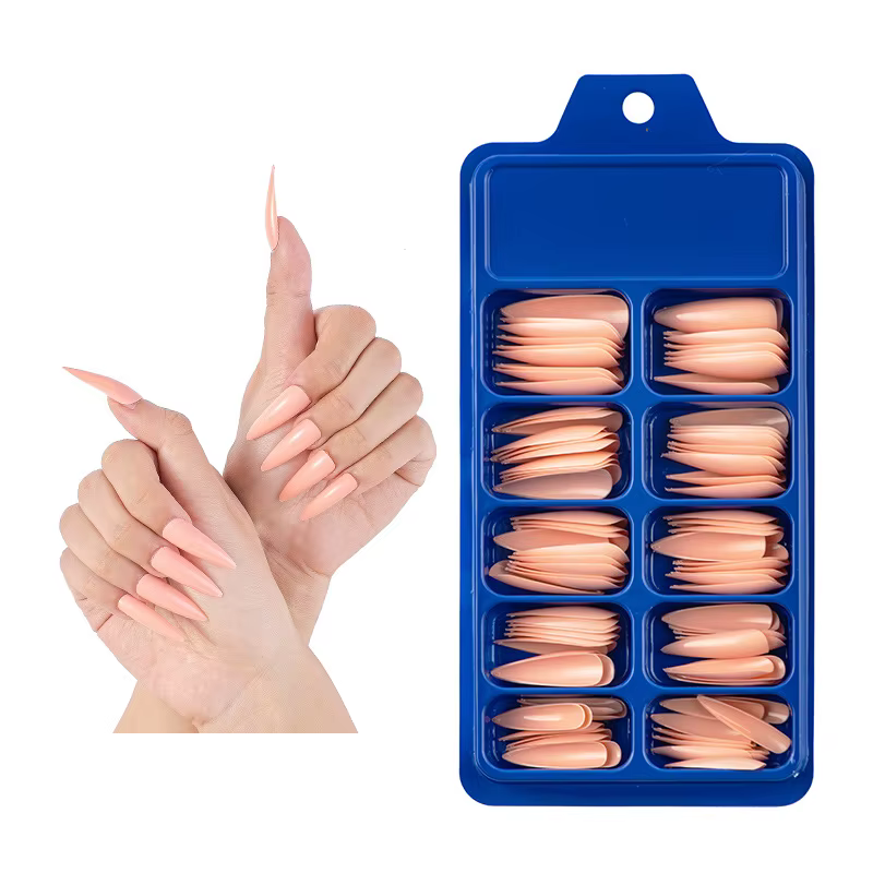 120 pièces/boîte couleur unie faux ongles conseils