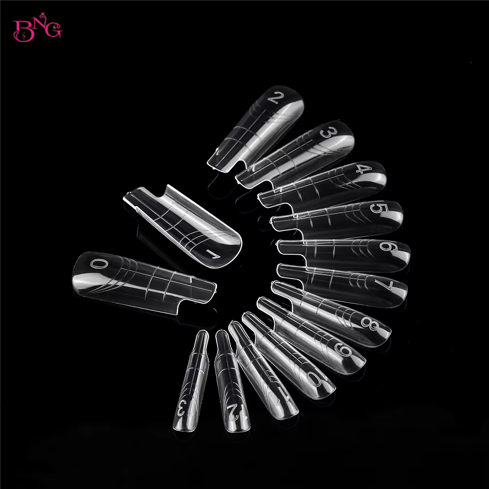 BNG 140 pièces/boîte formes d'ongles carrées pour Gel UV moule d'extension de construction rapide en plastique double