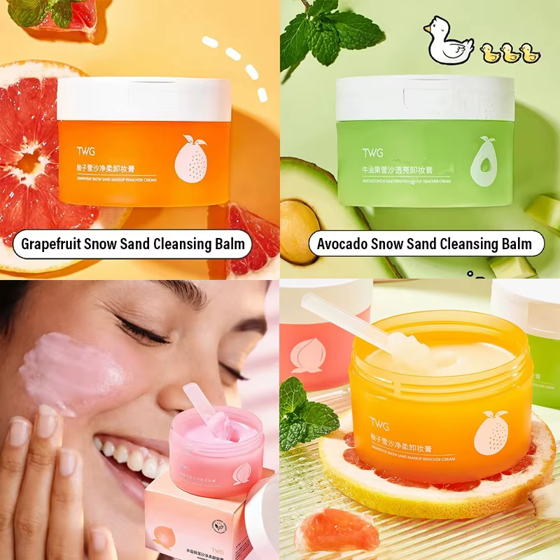 Baume nettoyant à l'avocat 4-en-1, démaquillant pour le visage, les yeux et les lèvres, fusion rapide, sans résidus, baume nettoyant doux, parfumé aux fruits