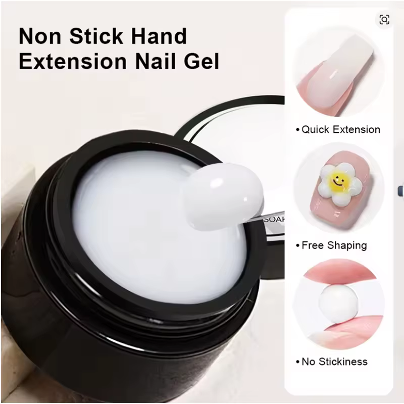 5G cristal doux solide Extension ongles Gel clair NudePink Aerylie sculpture fleur gelée façonnage DlY modèle manucure