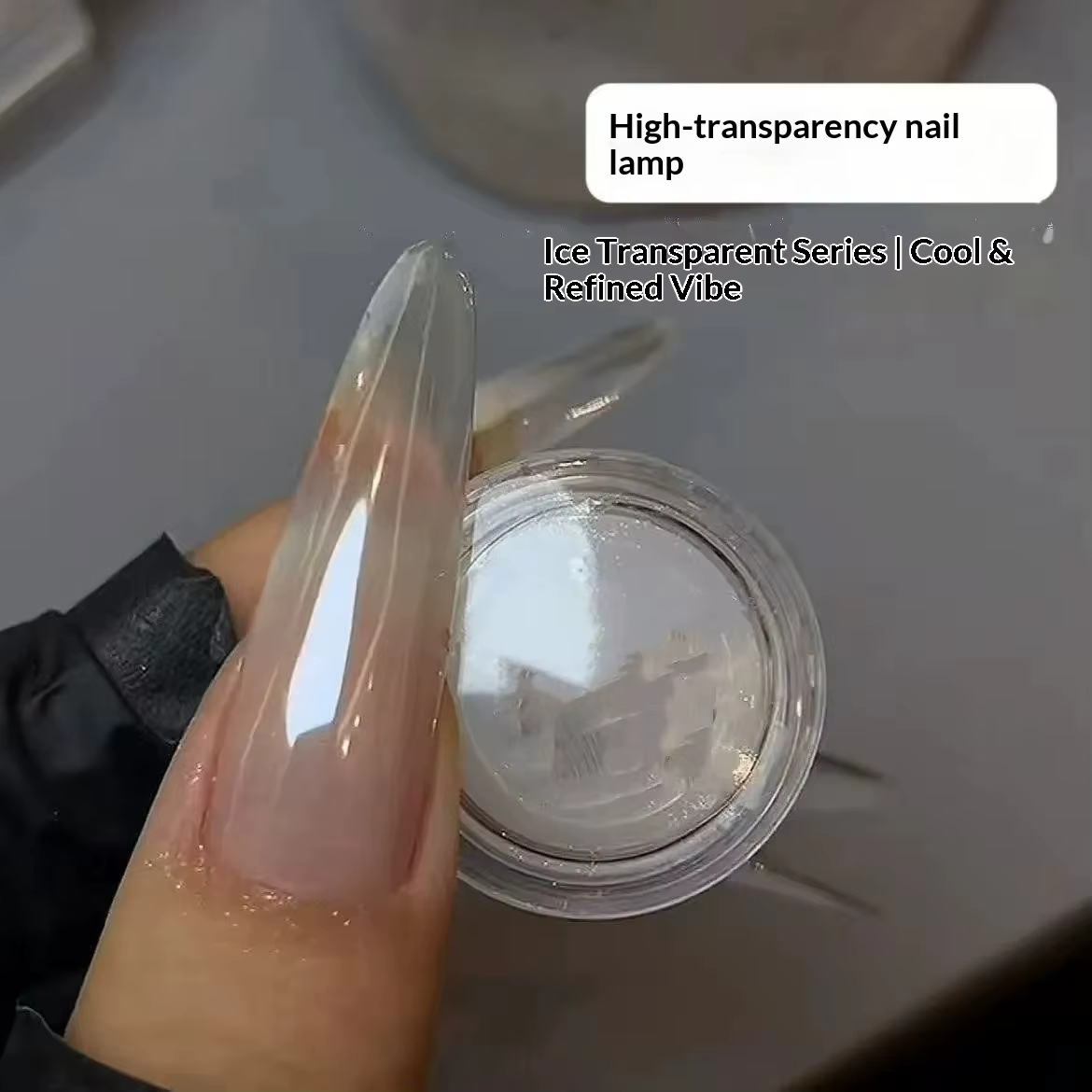 1 pot de poudre à ongles haute transparence effet chrome cristal