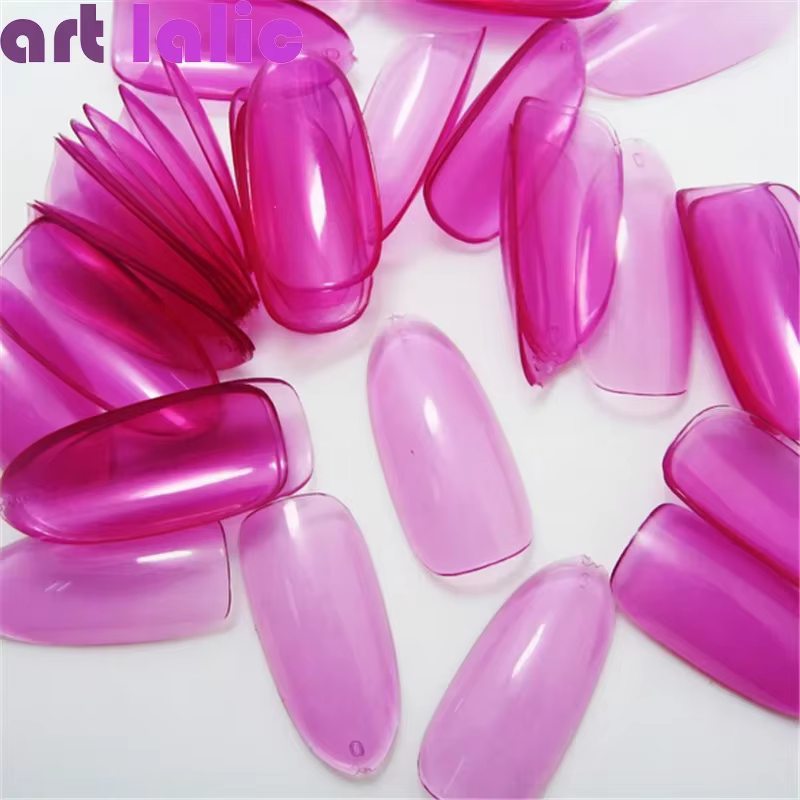 500 faux ongles en gel UV acrylique de forme ovale à couverture complète pour manucures et nail art