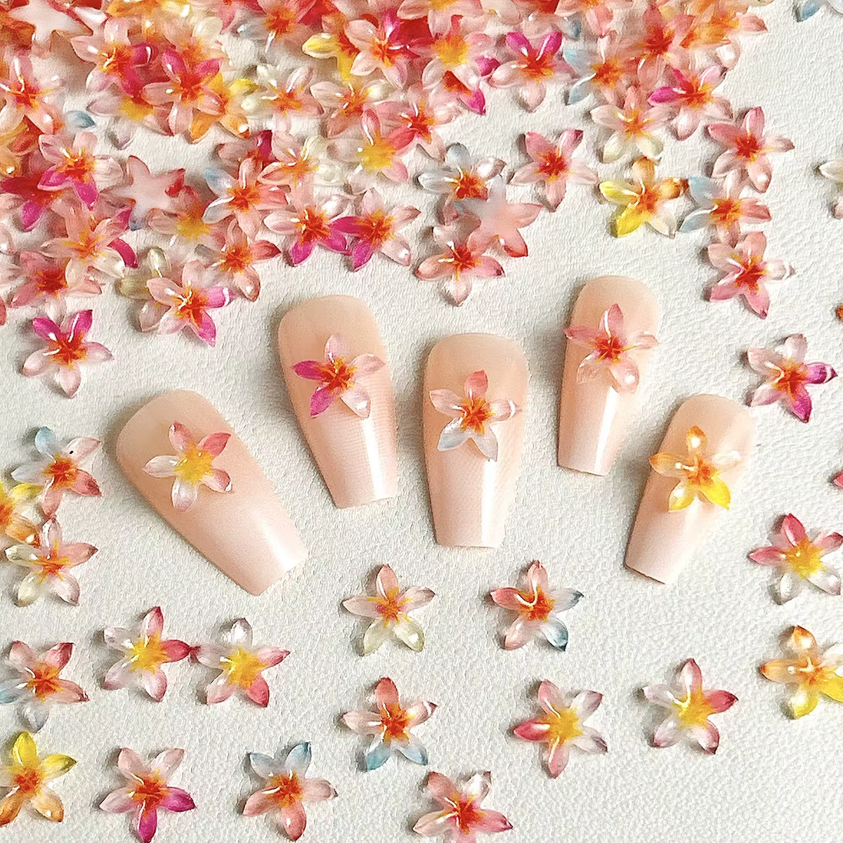 20 pièces de décorations pour ongles en résine en forme de fleur de lys – Style féerique pastel japonais